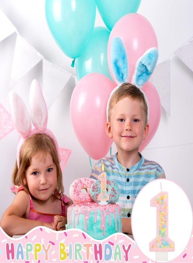 ElekFX Number 1 Birthday Candle with Sprinkles, Pastel Pink Unicorn Rainbow Cake Topper, Sweet Candyland Party Decorations for Girl Boy 1st Birthday - Image 5