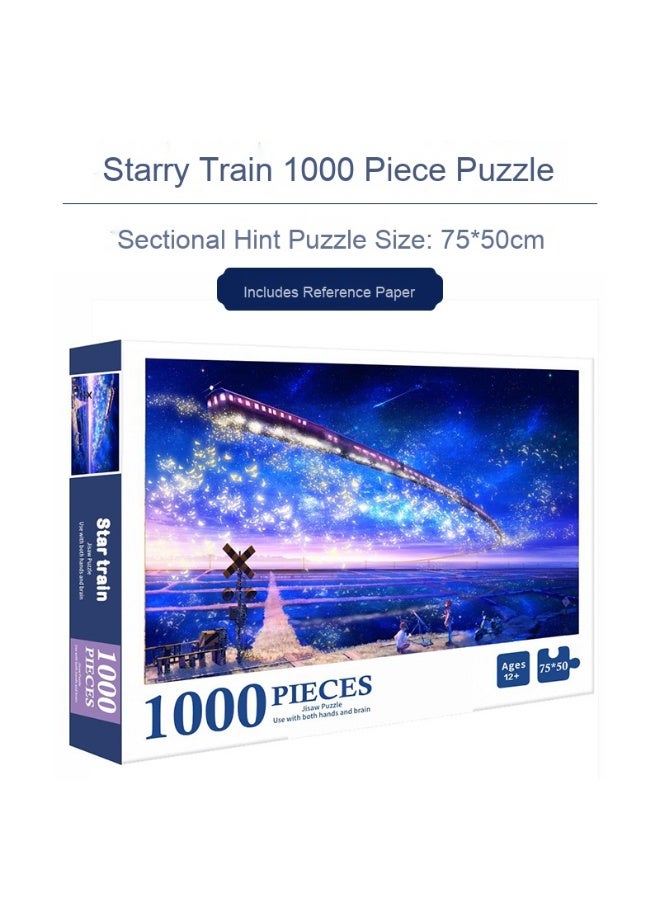 1000 قطعة ب puzzle ورق ملون مزهر للأطفال والبالغين للترفيه على المكتب - Image 1