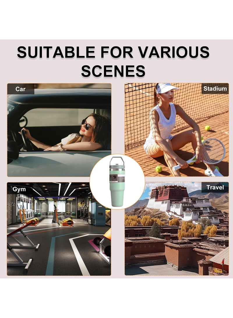 VIO 30OZ Stainless Steel Insulated Travel Mug 890ML Vacuum Double Wall Thermos Cup for Hot Cold Drinks Portable Sports Water Bottle with Handle Straw Tumbler Ideal for Car Gym Outdoor Activities - Image 3