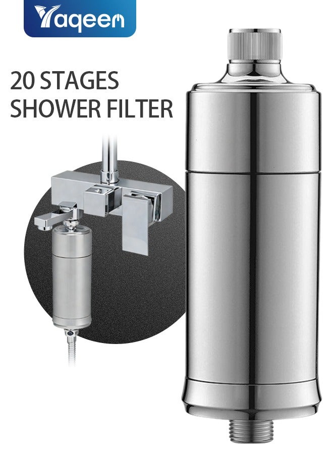 فلتر مياه مدمج للاستحمام، فلتر مياه يناسب جميع الخراطيم والصنابير القياسية، يُنعم الماء العسر ويزيل الكلور والفلورايد بنسبة 99%، للعناية بالبشرة والشعر، سهل التركيب، مُنعم مياه عالمي - Image 1