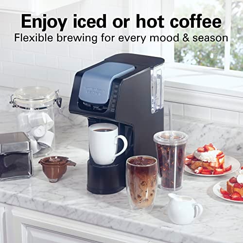 Hamilton Beach Gen 4 FlexBrew Single-Serve Hot & Iced Coffee Maker with Removable Reservoir, Compatible with Pod Packs and Grounds, 50 oz, 4 Fast Brewing Options, Black - Image 2