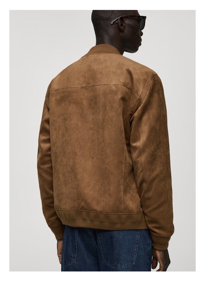 Mango Man - Suede-Effect Bomber Jacket - Image 1