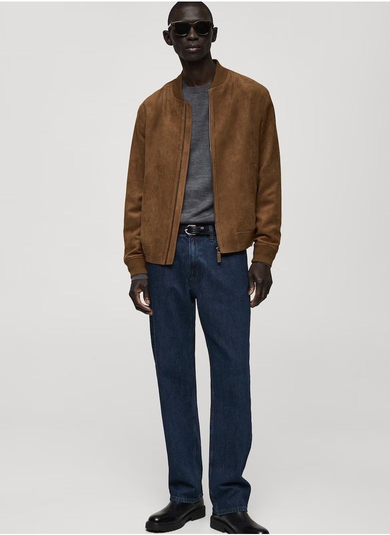 Mango Man - Suede-Effect Bomber Jacket - Image 1