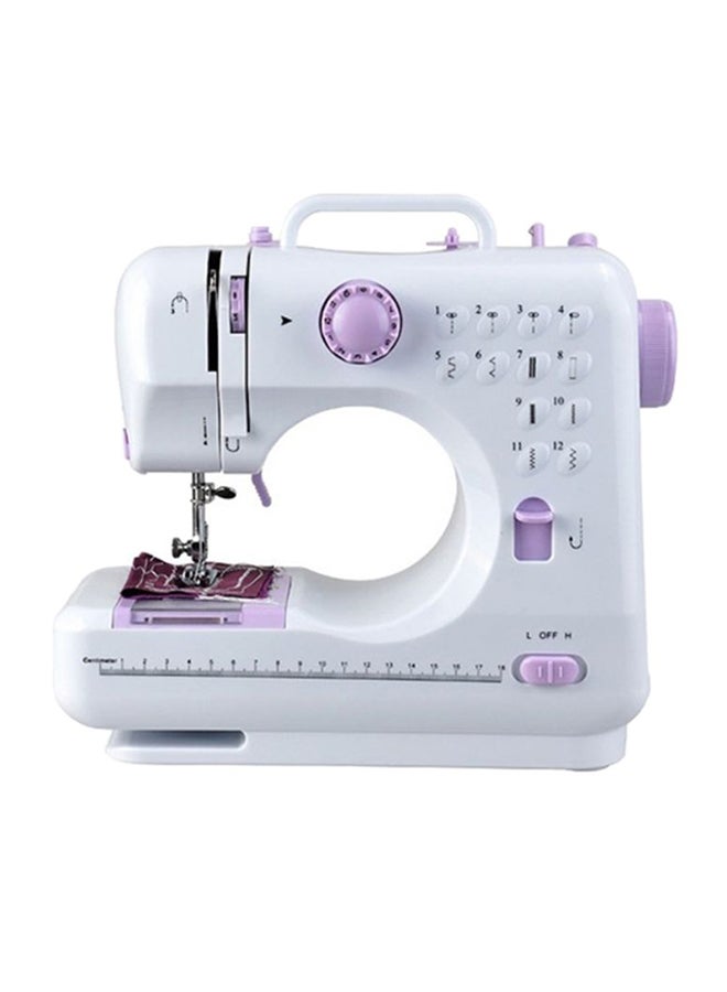 12 Stitches Multifunction Mini Sewing Machine FHSM-505 White - Image 1