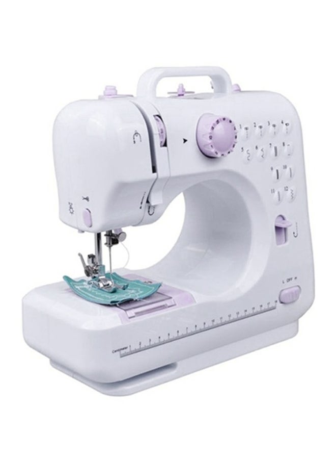 12 Stitches Multifunction Mini Sewing Machine FHSM-505 White - Image 2