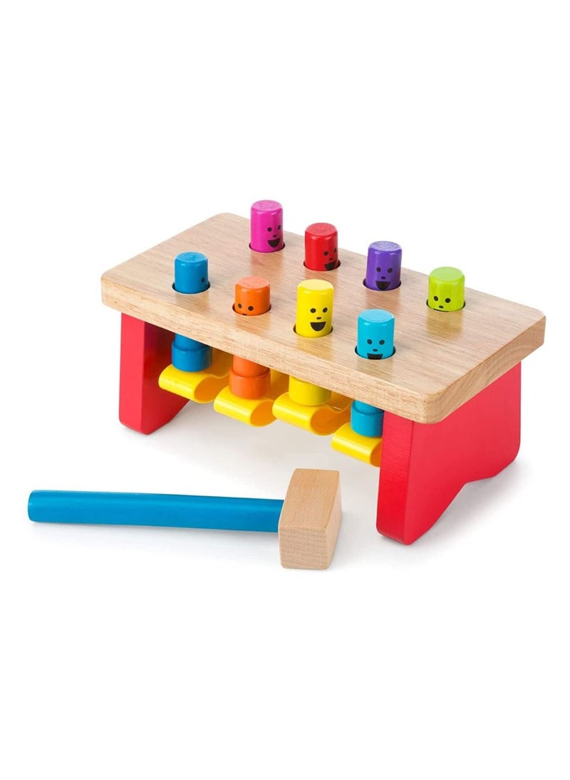 Wooden Toys 4 Pcs Inspired By Melissa Doug Deluxe Pounding Bench Wooden Toy With Mallet Developmental Toy Helps Fine Motor Skills  - Image 3