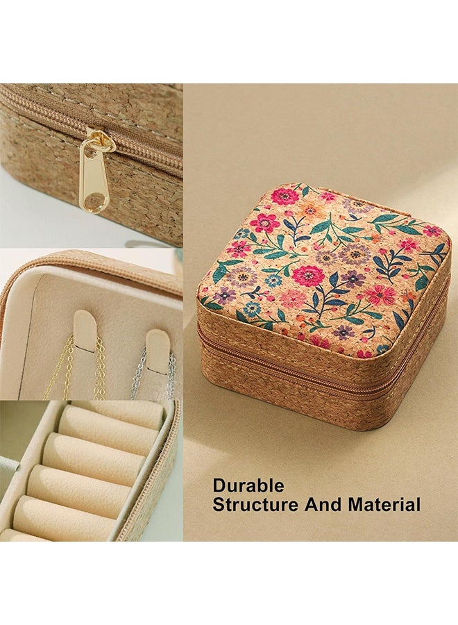 Quantum Jewelry Storage Box, Small Retro Print Jewelry Organizer Box, Portable PU Leather Mini Storage for Rings Earrings Necklaces - Image 5