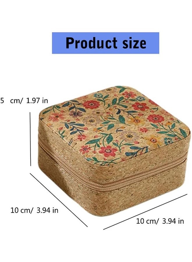 Quantum Jewelry Storage Box, Small Retro Print Jewelry Organizer Box, Portable PU Leather Mini Storage for Rings Earrings Necklaces - Image 2