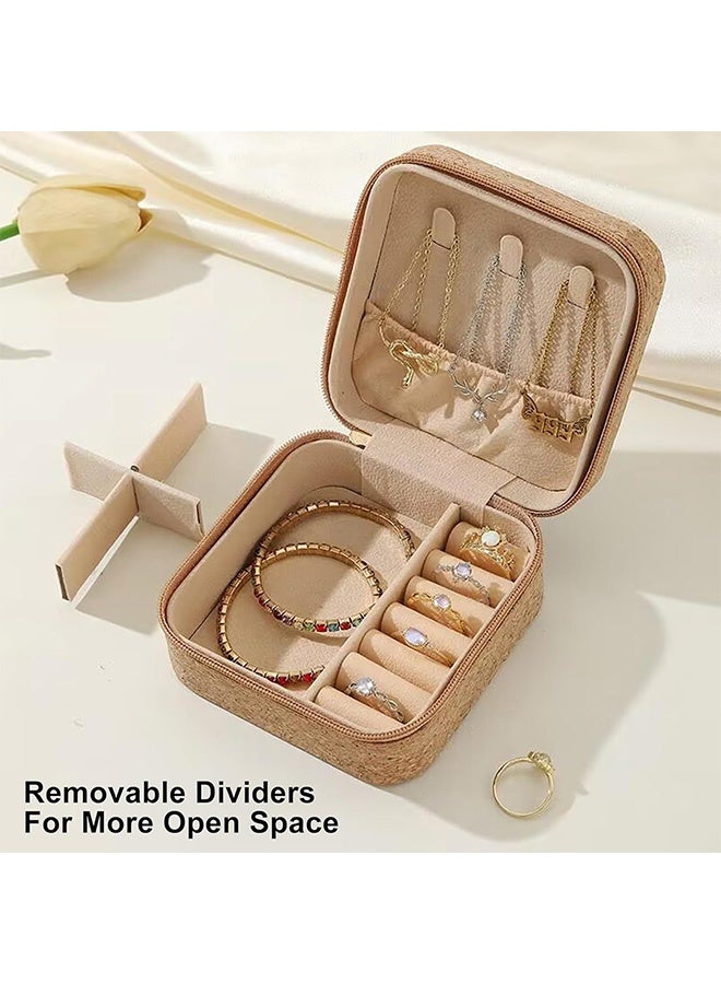 Quantum Jewelry Storage Box, Small Retro Print Jewelry Organizer Box, Portable PU Leather Mini Storage for Rings Earrings Necklaces - Image 4