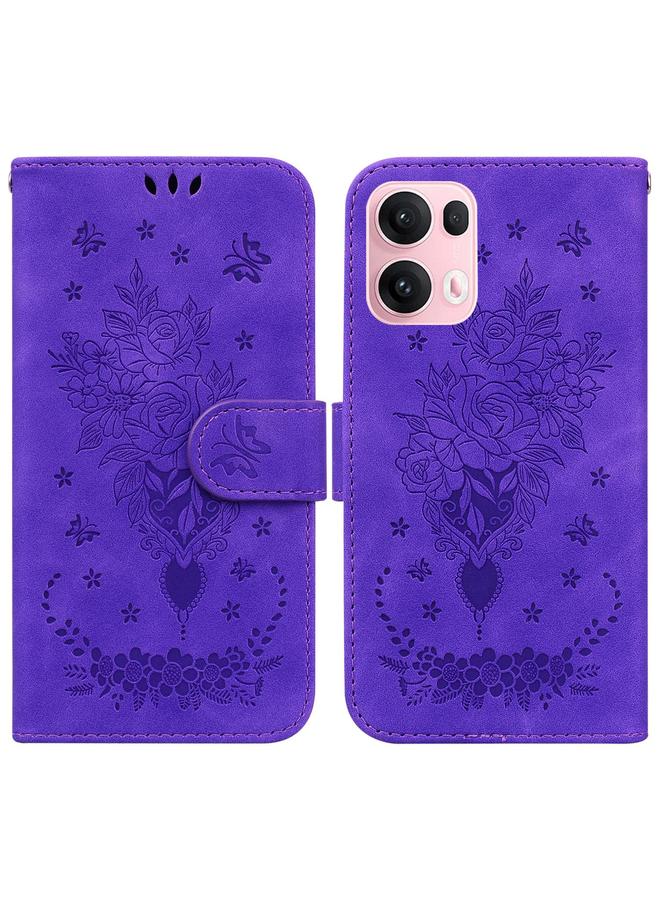 S-TOP Case For OPPO Reno13 Pro Global Butterfly Rose Embossed Leather Phone Case - Image 1