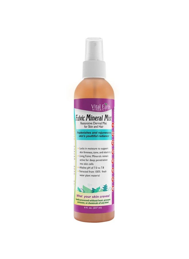 Vital Earth Minerals Fulvic Mineral Facial Mist for Skin Care & Hair - Hydrating Face Spray, Cellular Renewal & Repair, Hydrating Mist with Antioxidants, Fulvic Acid in Pure Water, 8 Fl Oz  - Image 1