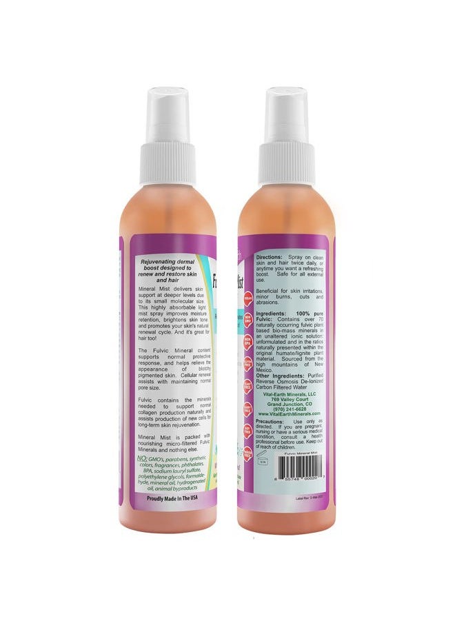 Vital Earth Minerals Fulvic Mineral Facial Mist for Skin Care & Hair - Hydrating Face Spray, Cellular Renewal & Repair, Hydrating Mist with Antioxidants, Fulvic Acid in Pure Water, 8 Fl Oz  - Image 2