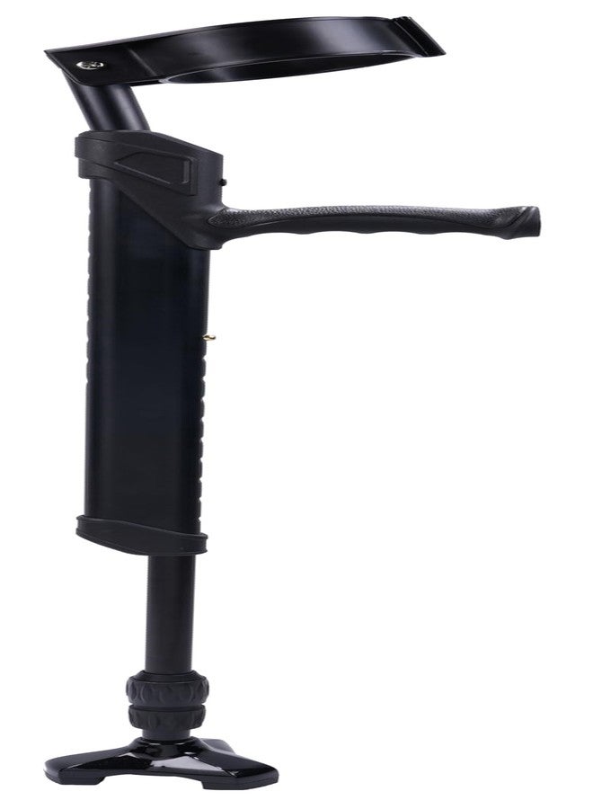 iLiving Forearm Crutches for Adults - Self-Standing Adjustable Mobility Aid with Flip-Up Arm Rest, Ergonomic Handle, 10-Height Settings, Auto-Leveling Base, and 220 lb Capacity, Black, 1 Pair - Image 2