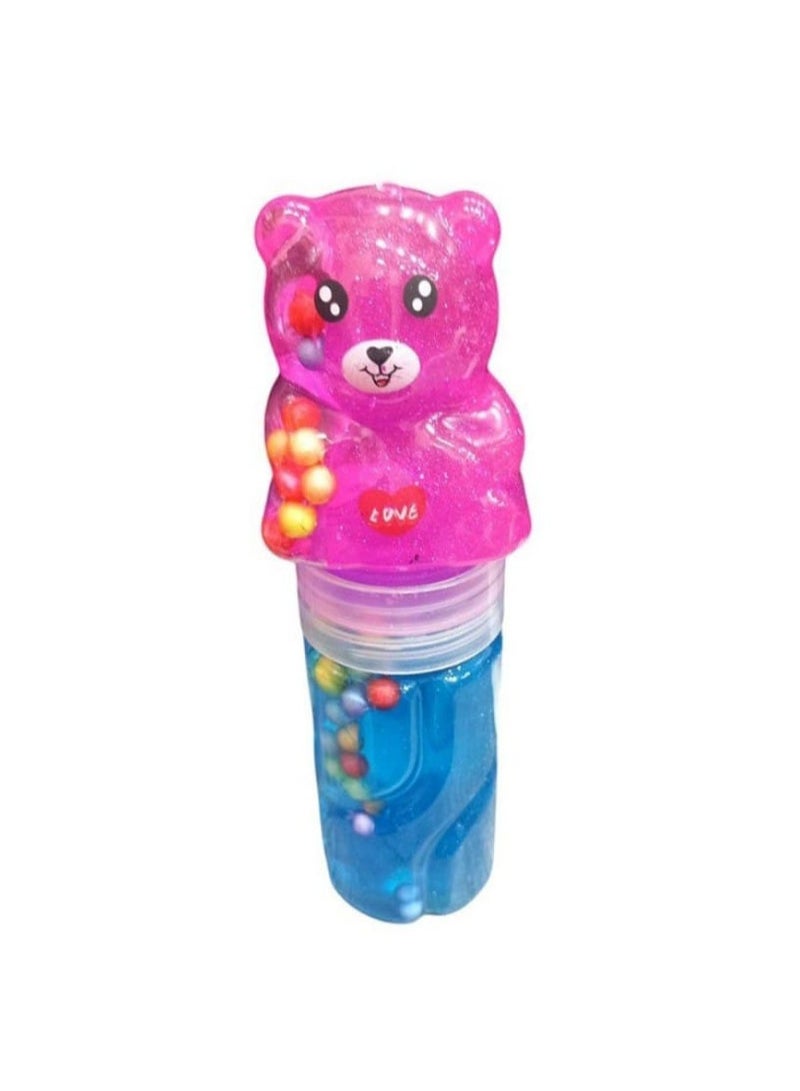 Two-Color Bear Slime Toy for Kids with Balls
