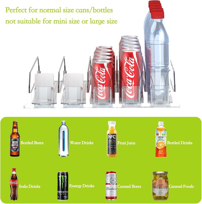 IBORING Drink Organizer for Fridge,Self Pushing Fridge Drink Organizer,Automatic Drink Dispenser for Fridge-Holds up to 25 Cans - Image 3
