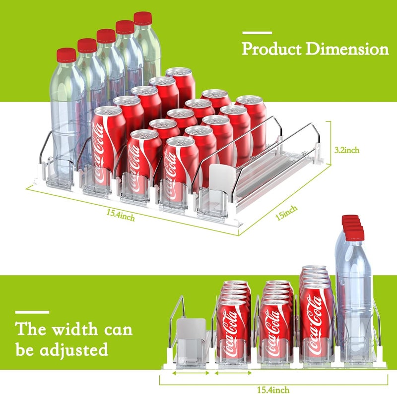 IBORING Drink Organizer for Fridge,Self Pushing Fridge Drink Organizer,Automatic Drink Dispenser for Fridge-Holds up to 25 Cans - Image 4