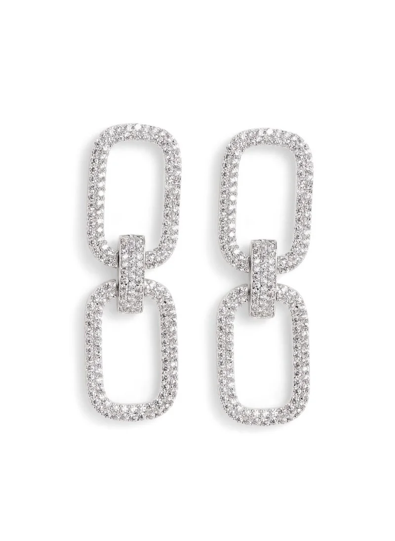 Priyaasi Plated Contemporary American Diamond Studded Drop Earrings