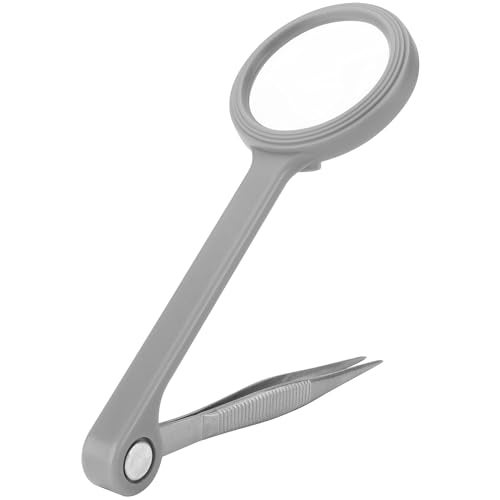 Performance Tool W3213 4x Magnifying Glass with Stainless Steel Tweezer for Detailed Projects Durable Plastic Handle and Frame - Image 5