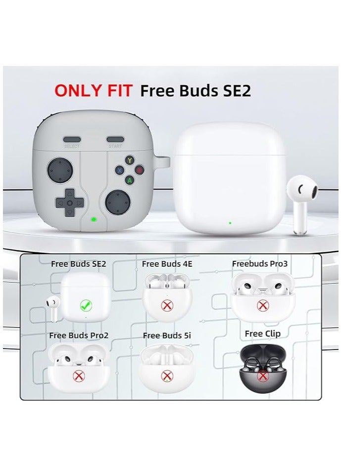 3D cartoon game console design case, compatible with Huawei Freebuds SE2 case, suitable for both men and women, comprehensive protection against falls, soft washable material.  Hook and clasp -Black - Image 2