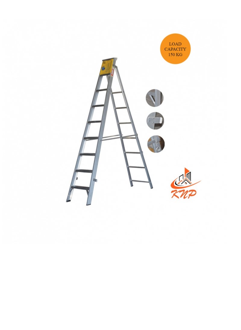 KNP Heavy Duty Dual Purpose Aluminum Ladder 8 STEPS  - Image 2