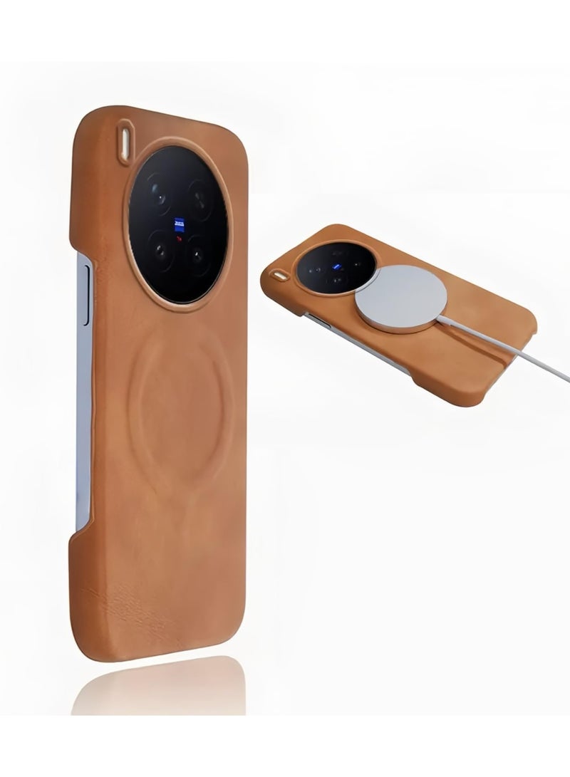 general Case Compatible with VIVO X300 Pro 5G, [Compatible with Mag-Safe] Slim Leather Luxury Mobile Case, Frameless Anti-fingerprint Supports Wireless Charging - Image 5