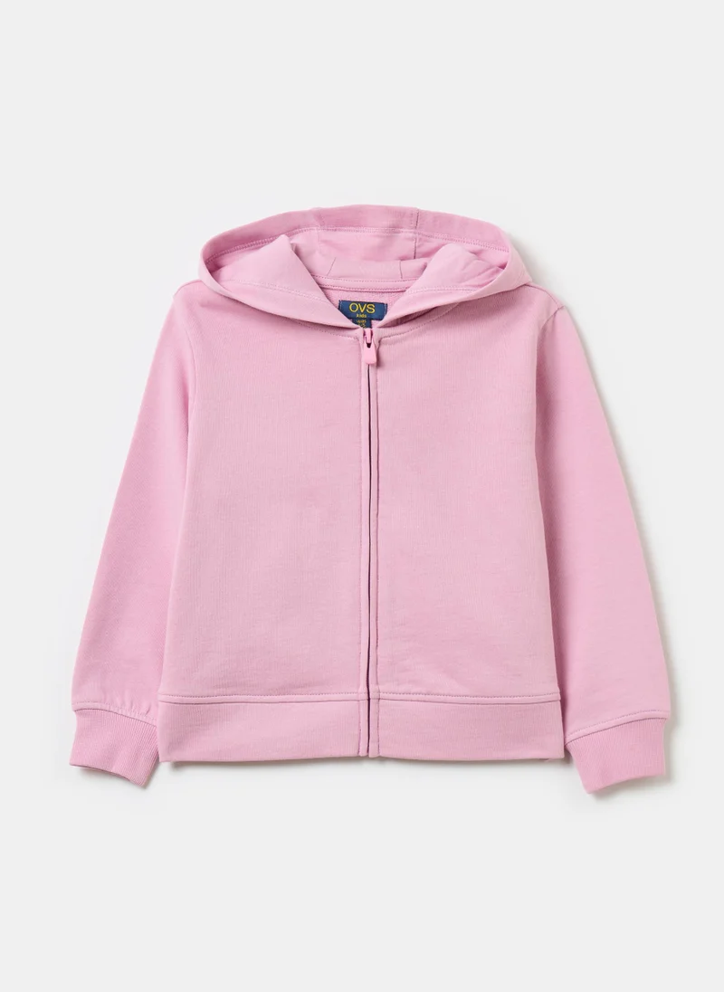 Ovs Full-zip sweatshirt in solid colour French terry