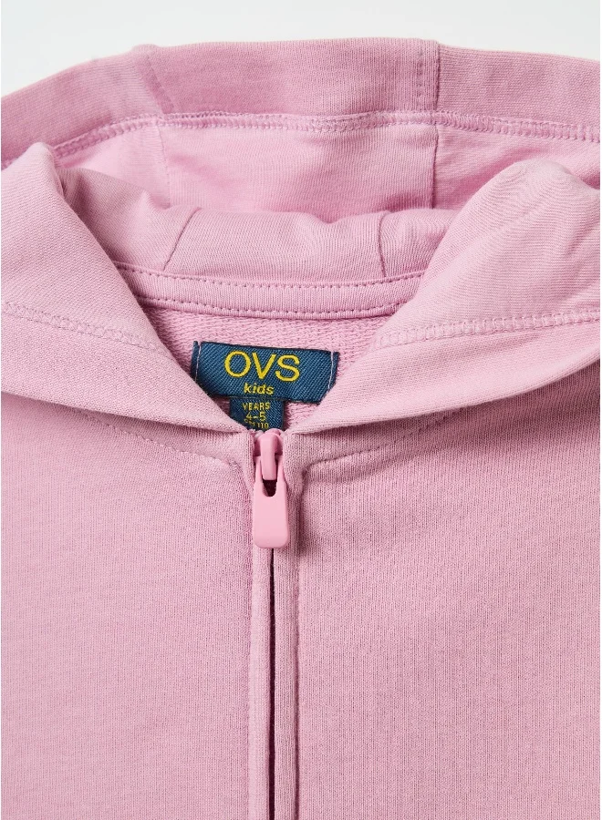 Ovs Full-zip sweatshirt in solid colour French terry