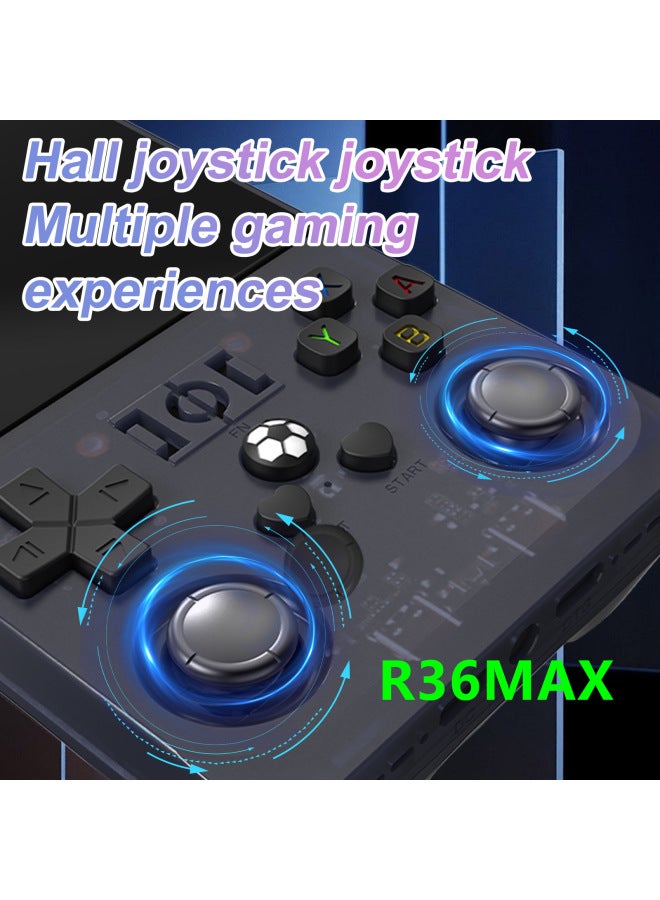 آلة الألعاب المحمولة R36sMAX بدقة 4K HD Double Battle Retro Arcade- لون المنتج: 128G- الموديل: أسود شفاف - Image 4