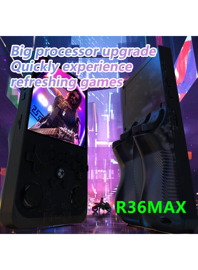 آلة الألعاب المحمولة R36sMAX بدقة 4K HD Double Battle Retro Arcade- لون المنتج: 128G- الموديل: أسود شفاف - Image 3