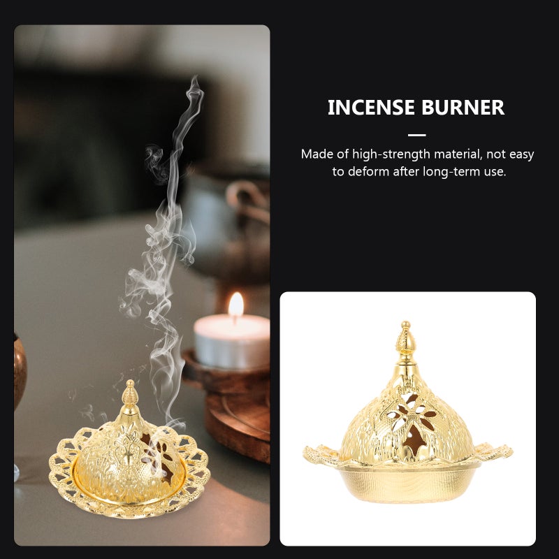 1pc Mini Alloy Incense Burner Muslim Alloy Censer Household Incense Container - Image 3