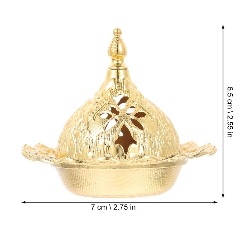 1pc Mini Alloy Incense Burner Muslim Alloy Censer Household Incense Container - Image 2