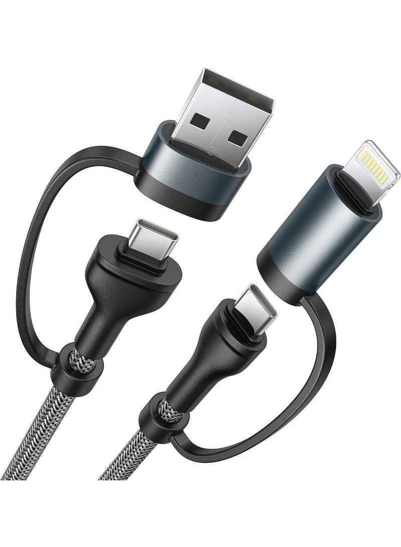 Salab USB C Lightning Adapter Cable 60W USB C Cable PD Fast Charging 4 in 1 USB Multi Cable for iPhone 15 14 13,MacBook Pro 2023 iPad Mini 6,Samsung Galaxy S22 S21 S20 - Image 4