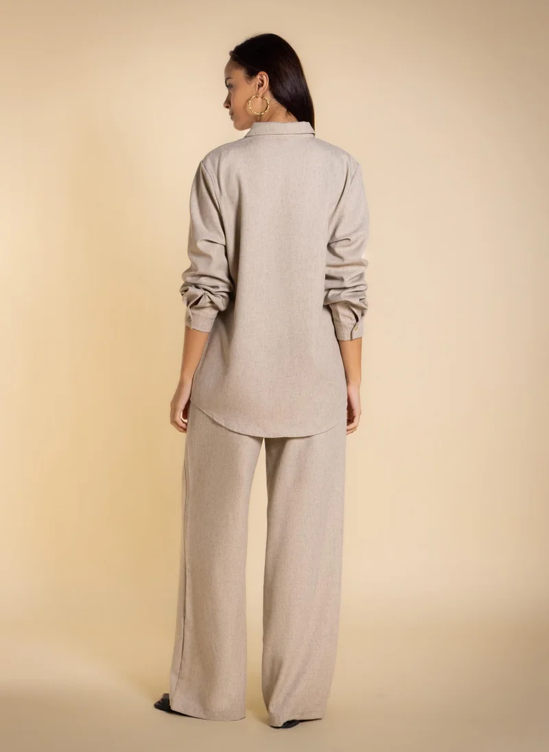 Shapes Beige MIDWEIGHT COMFORT SHIRT SET for Women | Best Price UAE