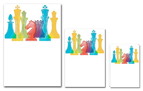 UDNAG Untearable Waterproof Stickers 155GSM 'Chess Game | Chess Pieces' A4 x 1pc, A5 x 1pc & A6 x 2pc - Image 5
