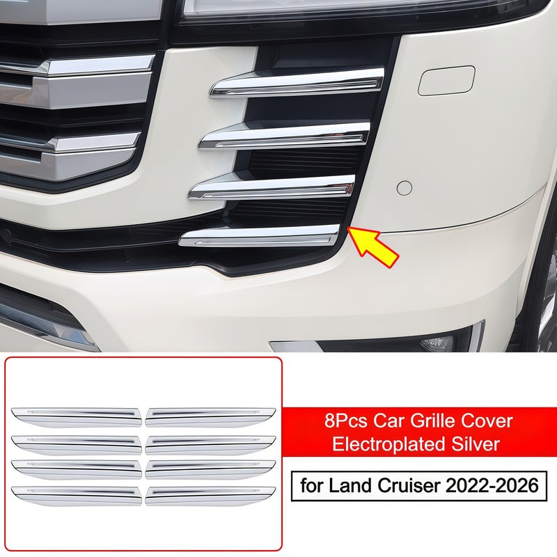 Chrome Center Mesh Trim Strip for 2022-2026 Land Cruiser LC300 - Front Bumper  Accessory - Image 3
