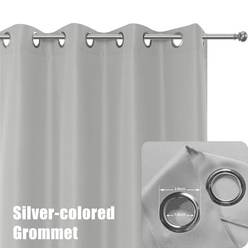 BONZER Wide Waterproof Outdoor Curtains for Patio Heavy Privacy Light Filtering Grommet Outside Curtains for Porch Pergola Gazebo 1 Panel 110W x 95L inch Silver - Image 3