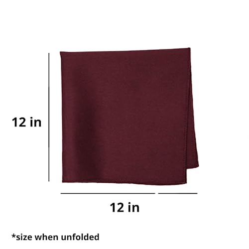 tiemart Dark Burgundy Matte Finish Pocket Square - Image 2
