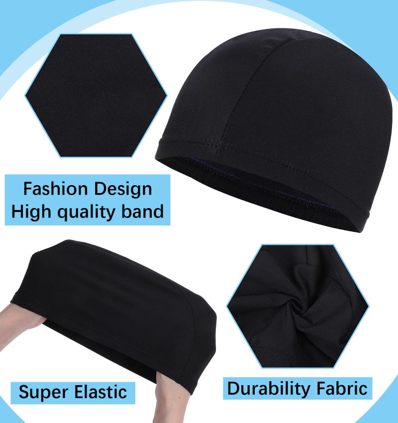 4 Pcs Wave Cap, Skull Cap for Men Silky Compression Stocking Caps - Image 4