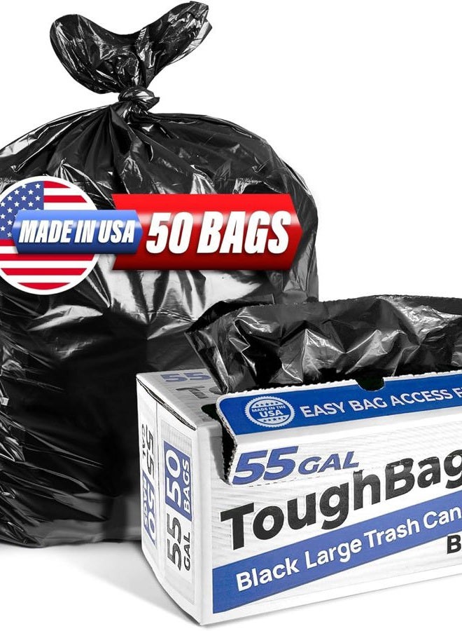 ToughBag Trash Bags, For 55 Gallon, 50 Count - Image 1