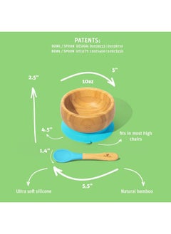 Avanchy Avanchy Bamboo Baby Bowl & Spoon Baby Cutlery Bamboo Kids Bowl Bpa Free Bowl Bamboo Kids Utensils Baby Bowl And Spoons Set  - Image 2