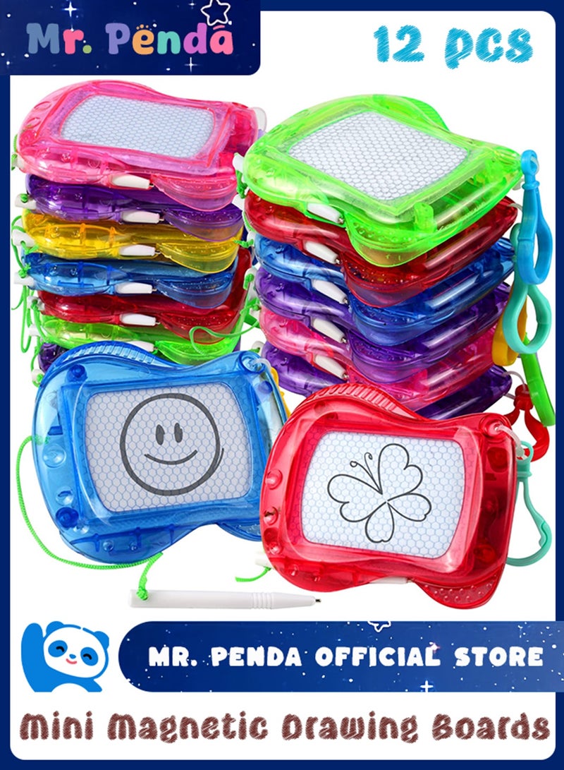 Mr. Penda 12 Pack Mini Magnetic Doodle Boards for Kids, Wipeable Doodle Sketch and Writing Boards with Backpack Keychain, Great Forkids Art Supplies, Classroom Toys, Kids Prizes, Birthday Party and Gift Bag Fillers (Random Color) - Image 1