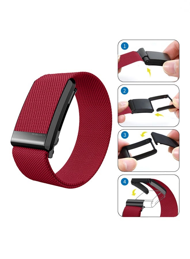Premium Adjustable Nylon Strap for WHOOP 5, MG,One, Peak and Life – Lightweight & Breathable Replacement Band - Red - Image 5
