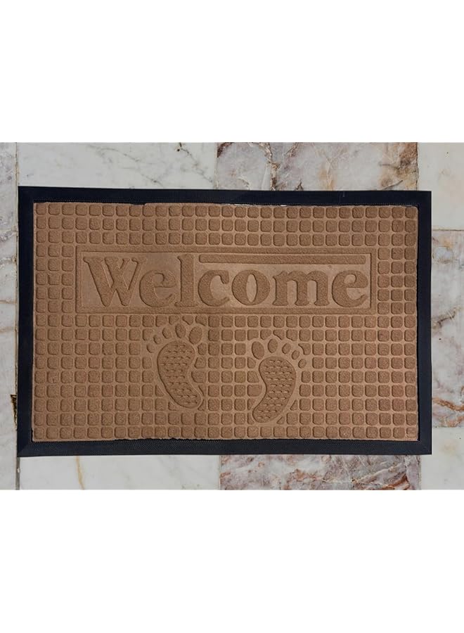 The Bros حصيرة باب متينة، حصيرة ترحيب، حصيرة أرضية منخفضة، حصيرة مدخل داخلية وخارجية، سجادة غير قابلة للانزلاق لمناطق الدخول، الفناء، المناطق ذات الحركة العالية (ترحيب) - Image 1