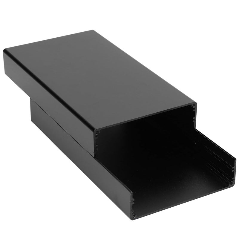 صندوق مشروع إلكتروني من سبائك الألومنيوم أسود غير لامع مقاس 58x110x200 مم مع مسامير لإيواء لوحة الدائرة - Image 5