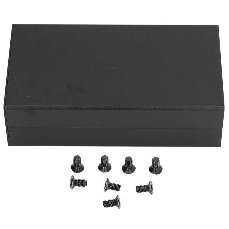 صندوق مشروع إلكتروني من سبائك الألومنيوم أسود غير لامع مقاس 58x110x200 مم مع مسامير لإيواء لوحة الدائرة - Image 2