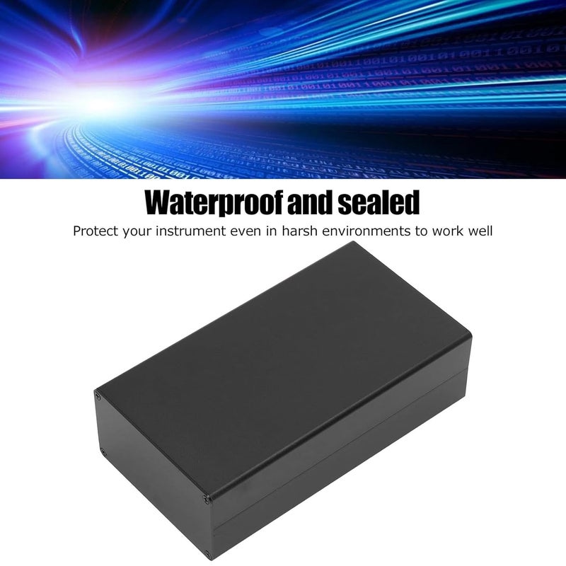 صندوق مشروع إلكتروني من سبائك الألومنيوم أسود غير لامع مقاس 58x110x200 مم مع مسامير لإيواء لوحة الدائرة - Image 3