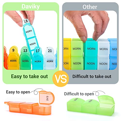 Daviky Monthly Pill Organizer 3 Times a Day, 30 Day Pill Organizer with Small Pill Box, One Month Medicine Organizer, 31 Day Pill Case Pill Container to Hold Vitamin, Supplement and Medication - Image 4