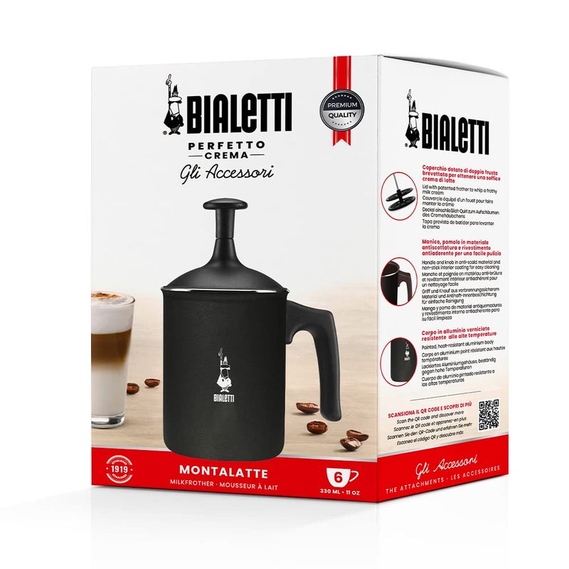 BIALeTTI Bialetti 00AGR395 Tutto Crema Milk Frother, (6 Cup), 23 oz (1 L), Black  - Image 3