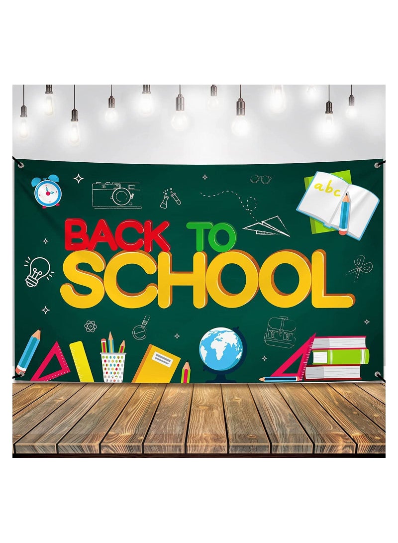 110cm x 180cm Back to School Wall Sign Poster on Green Background, Back to School Decorations, Back to School Board for Welcome Back to School Party Decorations - Image 1