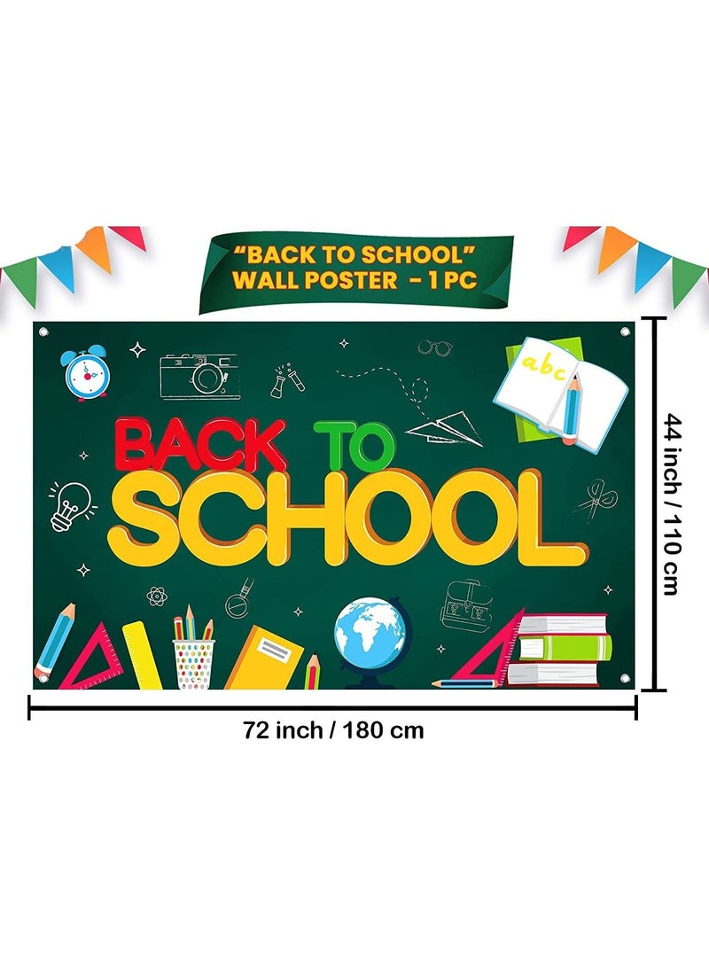 110cm x 180cm Back to School Wall Sign Poster on Green Background, Back to School Decorations, Back to School Board for Welcome Back to School Party Decorations - Image 5